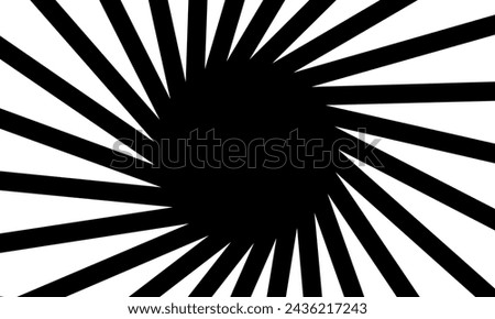 Black and white radial concentration lines pattern element. Abstract background for ornament, decorations, templates, comic book element