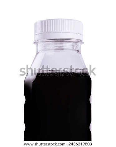 Blackberry and blueberry detox juice in plastic bottle