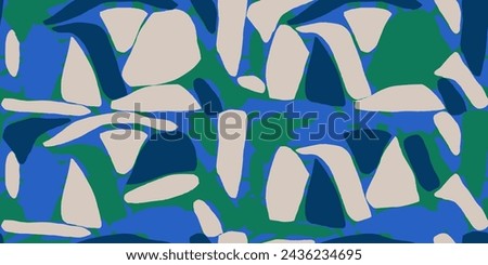 Dynanic abstract shapes collage pattern. Hand drawn unique contemporary print. Fashionable template for design. Royalty-Free Stock Photo #2436234695