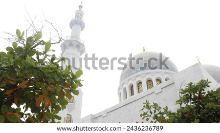 The dome of the Sheikh Zayed Grand Mosque, also known as Syech Zayed Mosque, located in Solo, Indonesia. Royalty-Free Stock Photo #2436236789