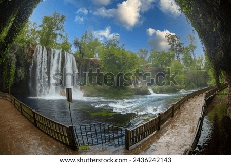 Spectacular nature view of Antalya Düden waterfall