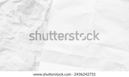 two layers of crumpled white craft papers use as background for art, environment friendly concept. kraft paper texture background of white recycled cardboard paper sheet. wrinkled paper bag, close up.