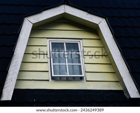 Beautiful mountain house window shape