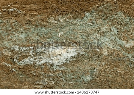 Vertical cut texture of greenish blue and brown colored mix of earth in eastern Mediterranean region  Royalty-Free Stock Photo #2436273747