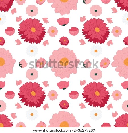 Seamless background baby floral pattern. Children's room wallpaper or trendy boho style print