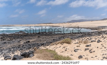 Hiking trail in the Graciosa island, Canary, Spain, close to Lanzarote, escape sustainable travel lifestyle healthy vacation safe place bucolic idyllic arcadian