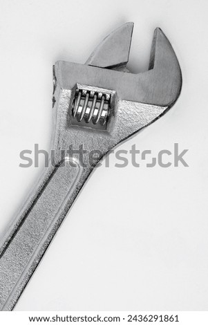 Adjustable Wrench on  White Background