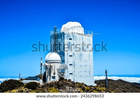 Telescopes of the Teide Astronomical Observatory in Tenerife, Spain.
