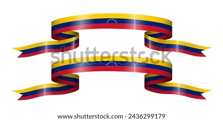 set of flag ribbon with colors of Venezuela for independence day celebration decoration Royalty-Free Stock Photo #2436299179