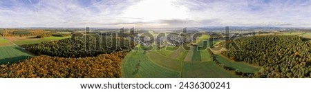 Drone panorama, Rhön, radiation, autumn