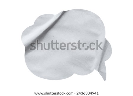 Bubble speech shape in white paper texture