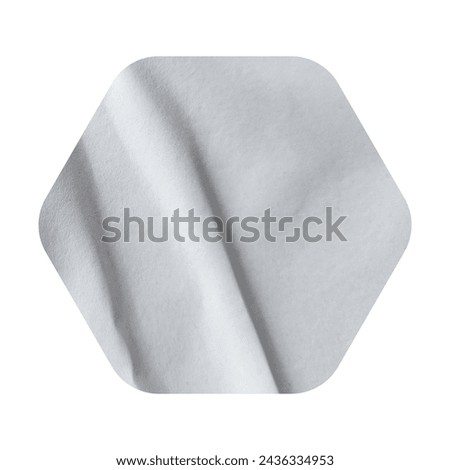 Blank white shaped paper sticker label isolated on white background