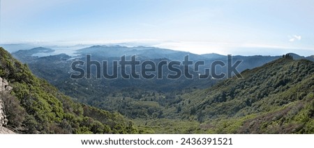 Panoramic View of San Francisco and the San Francisco Bay from the top of Mt. Tamalpais in Marin County Royalty-Free Stock Photo #2436391521