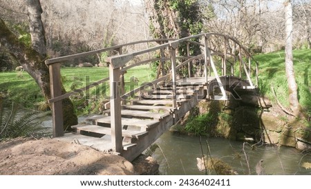 Little wood bridge crossing stream