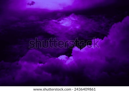 Black dark deep purple violet blue pink magenta fuchsia sky. Storm rain cloud. Fog smoke mist steam. Gloomy night dramatic ominous sky. Fantasy universe mystic. Or spooky evil nightmare horror concept