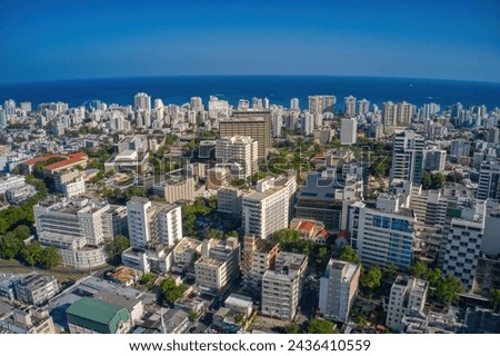 Aerial View of the Commercial Business District of San Juan, Puerto Rico Royalty-Free Stock Photo #2436410559