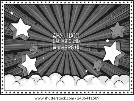 Comic Speech Bubbles, Template Black and White Color Background, Wallpaper Design, Radius Effect,  Pop Art Illustrator Cartoon Clipart.