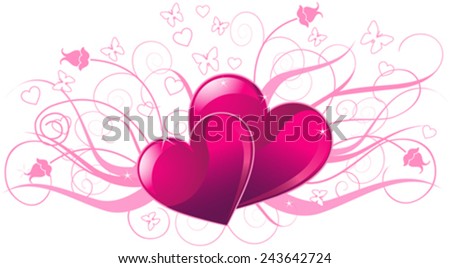 Illustration of valentine day card with heart