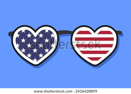 Sunglass with united states flag