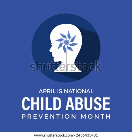 National Child Abuse Prevention Month Observed every year of April, Vector banner, flyer, poster and social medial template design. Royalty-Free Stock Photo #2436433431