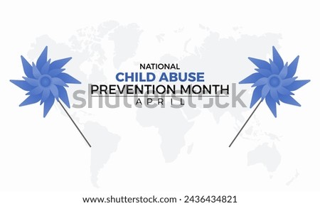 National Child Abuse Prevention Month Observed every year of April, Vector banner, flyer, poster and social medial template design. Royalty-Free Stock Photo #2436434821