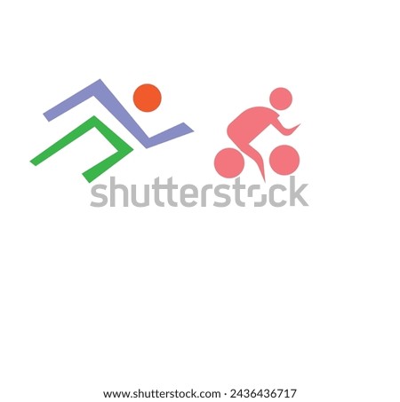 vector minimalist cycling logo or clip art