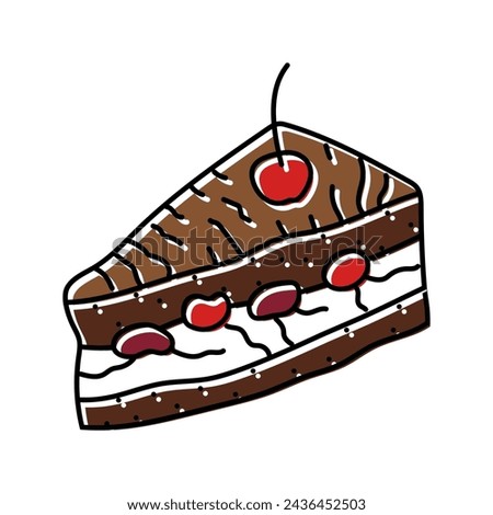 black forest cake slice food snack color icon vector. black forest cake slice food snack sign. isolated symbol illustration