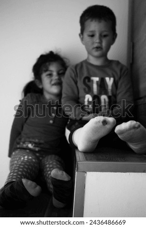 kids playing game with one dirty sock