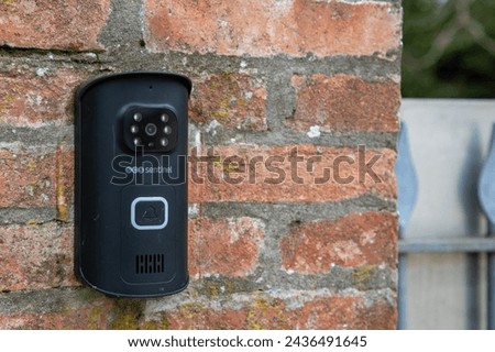Bordeaux , France -  03 04 2024 : scs sentinel brand logo and text sign automatic gate mechanism opener for house entrance portal on remote control Royalty-Free Stock Photo #2436491645