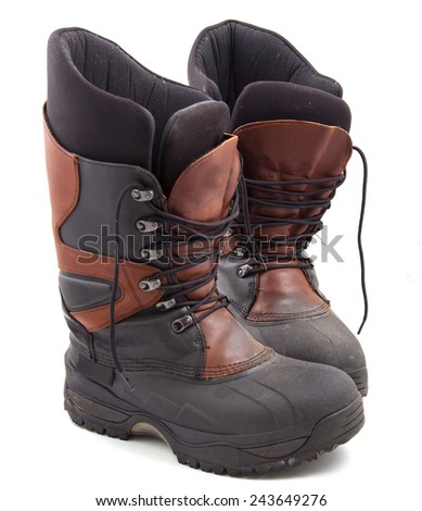 Photo boots on a white background