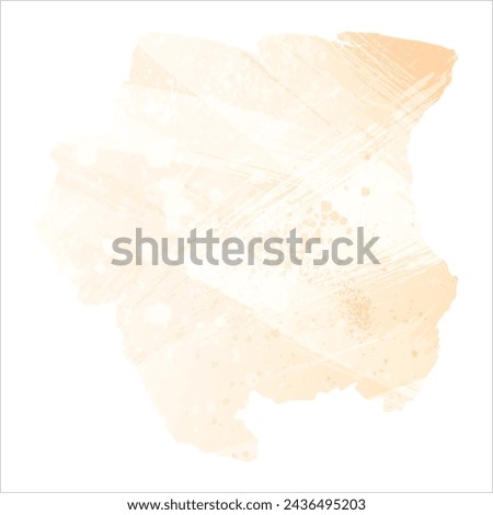 High detailed vector map. Suriname. Watercolor style. Biscuit color. Pastel yellow color.