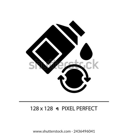 2D pixel perfect glyph style car engine oil icon, isolated vector, simple silhouette illustration representing car service and repair.