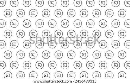 Cast, Screencast Icon pattern on white background. Vector Illustration