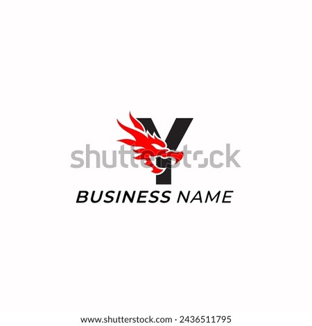 design logo creative letter Y and head dragon