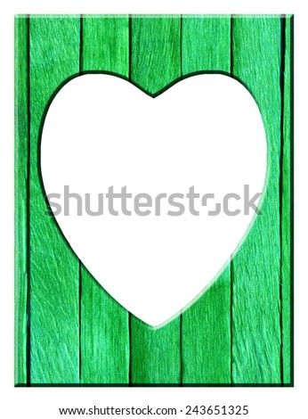 Heart frame from color wooden isolated on white background