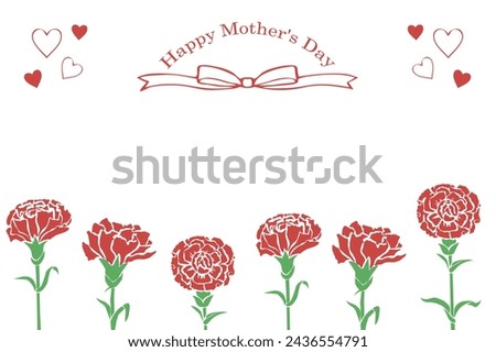 A frame of red carnations for Mother's Day.