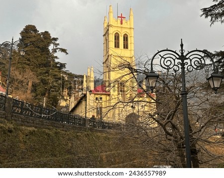 A beautiful picture of shimla mall road church