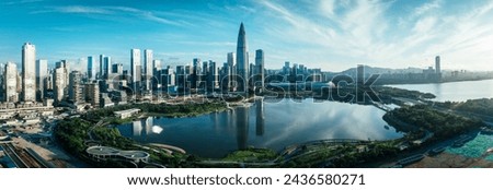Aerial view of landscape in shenzhen city, China Royalty-Free Stock Photo #2436580271