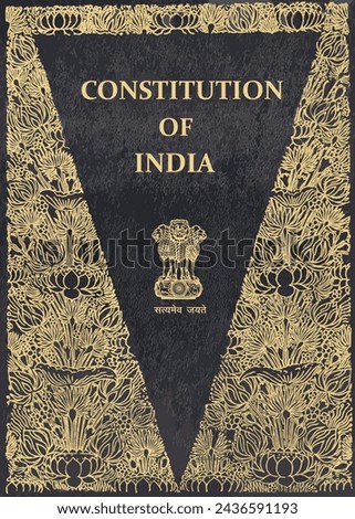  Illustration of Indian Constitution book Royalty-Free Stock Photo #2436591193