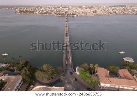 Aerial shots of the city of Saint Louis in Senegal