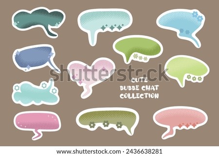 Cute Bubble Chat Sticker Clip Art