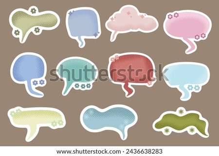 Cute Bubble Chat Sticker Clip Art