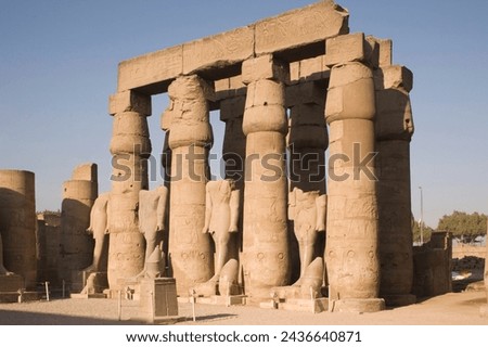 Court of amenophis iii, luxor temple, luxor, thebes, unesco world heritage site, egypt, north africa, africa Royalty-Free Stock Photo #2436640871