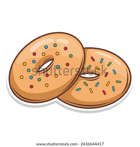 Delicious donut vector hand draw illustration