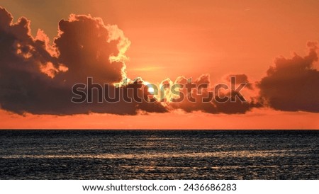 Sunset  churning scenic cloudscape . Beautiful sky light,shadow view transitions form a dreamland. Attractive serene landscape photography in kaohsiung port,Taiwan.For branding, screensavers,websites.