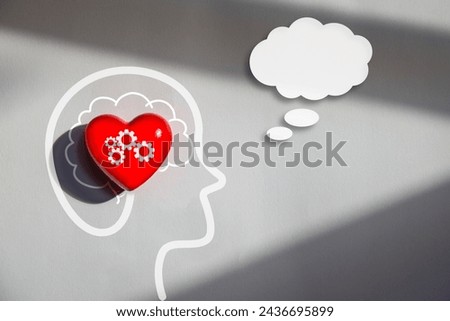 Brain and heart. Logic and emotional communication and thinking ideas Royalty-Free Stock Photo #2436695899