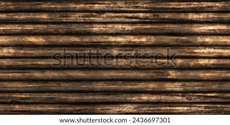 Seamless Dark Logs Wall Background. 3D Rendering. 3D Illustration.