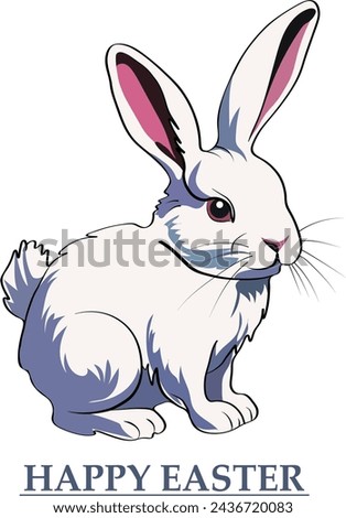 Easter greeting card background with cute rabbit