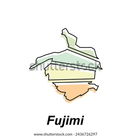 Map City of Fujimi geometric design with colorful style, map logo illustration for your company