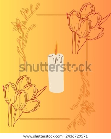 Beautiful golden floral Easter candle 